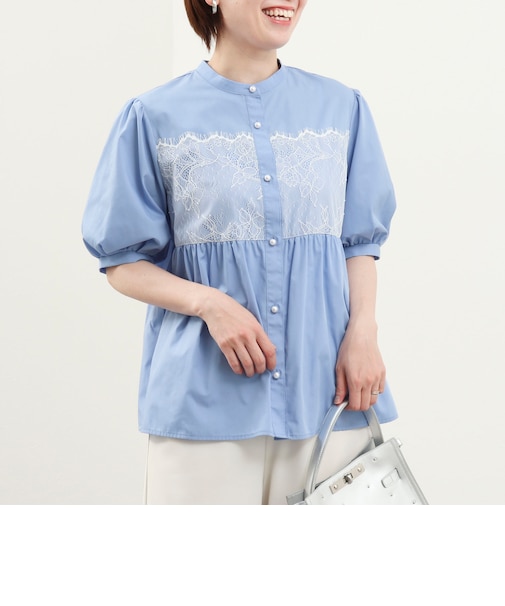ハイカウントTC×レースブラウス