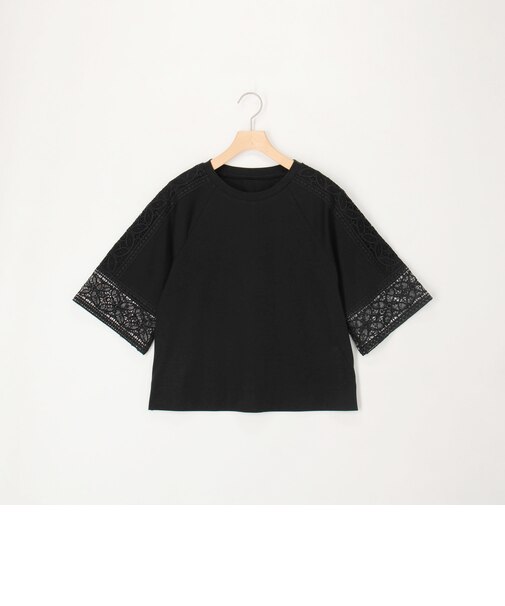 袖レースTシャツ