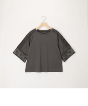 袖レースTシャツ