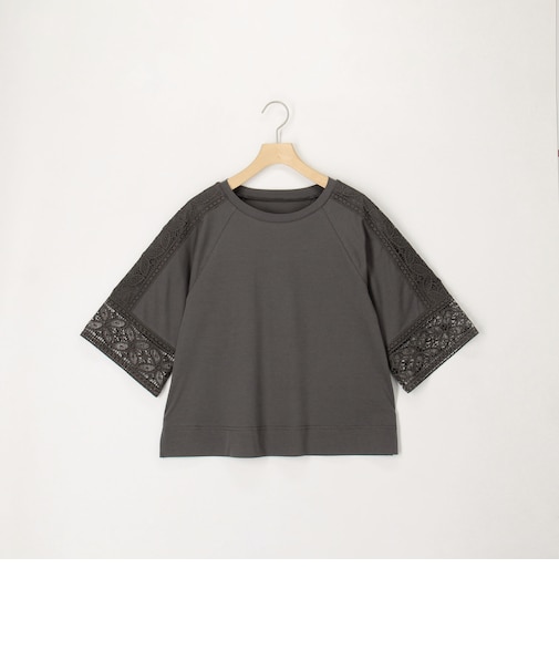 袖レースTシャツ