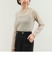 ラメフロッキードットプルオーバーカットソー