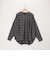 4WAYバンドカラーチェックギャザーシャツ