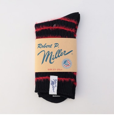 【Robert P. Miller】1P Shaggy border socks　シャギーボーダーソックス