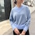 ラメモール×フェザー切替Vプルオーバーニット