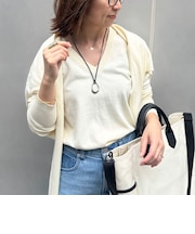 【 SHOP PRESS二見別注カラー】レイヤードピース付きVネックプルオーバー