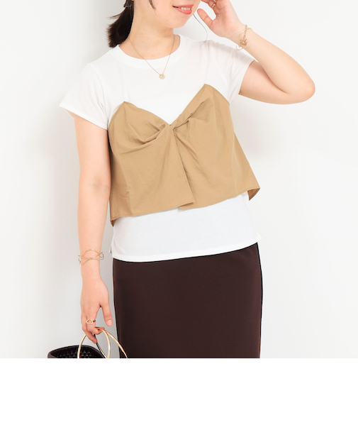 ねじりビスチェドッキングTシャツ