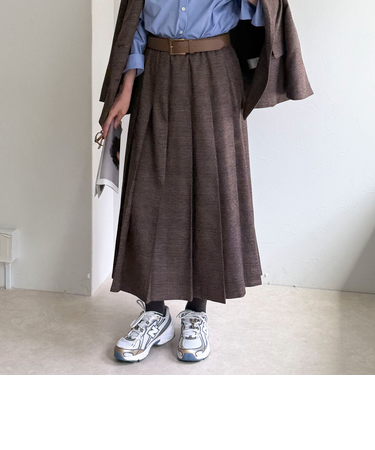 グレンチェックプリーツスカート