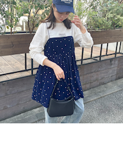 《セットアップ対応》ベロアドット刺繍キャミブラウス