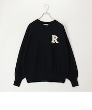 スウェットライクロゴプルオーバーニット
