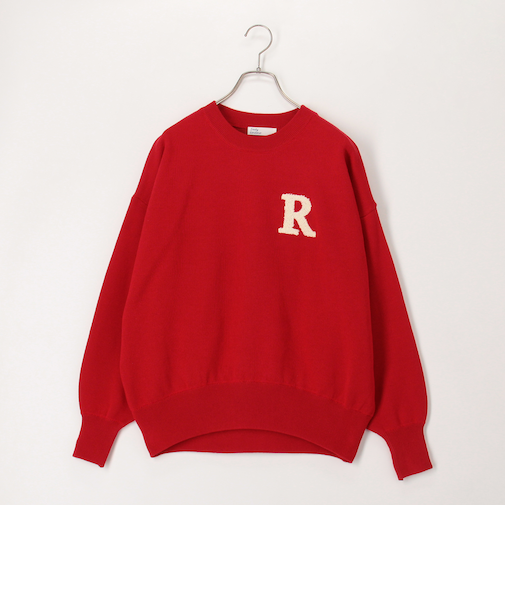スウェットライクロゴプルオーバーニット