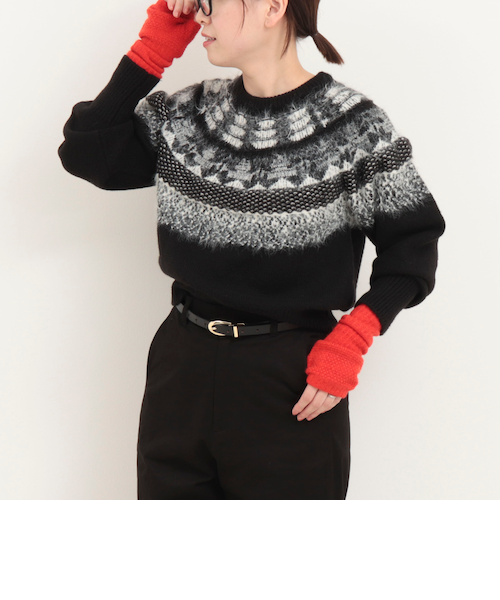 ブークレー格子柄 クルーネックショートカーディガン｜ニューヨーカー