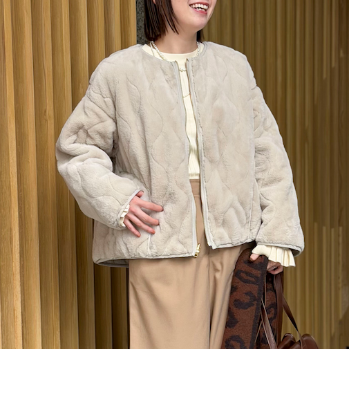 タフタ×ファーリバーシブルコート