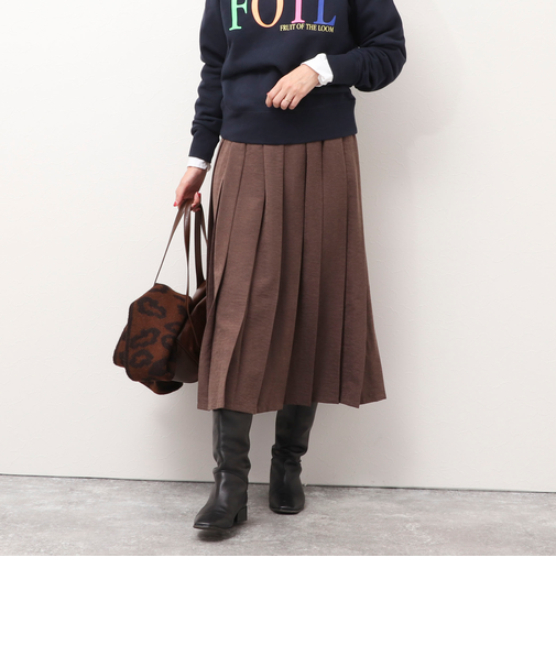 フェイクスウェードプリーツスカート