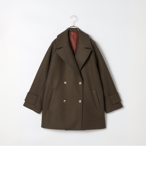 フェイクウールライトジャージPコート