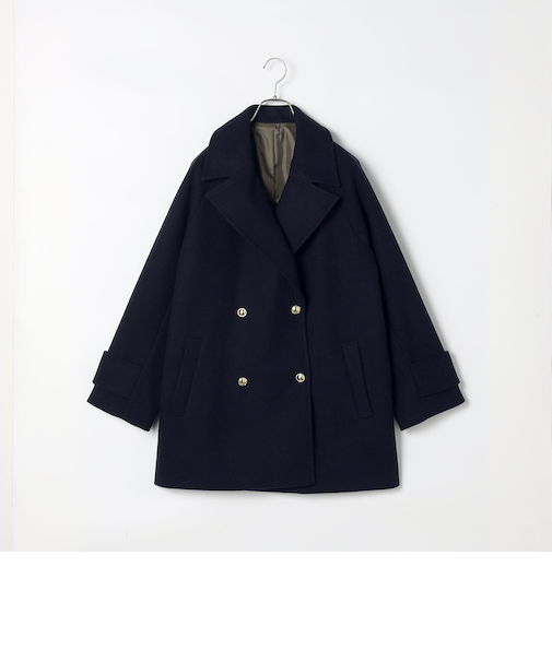 フェイクウールライトジャージPコート