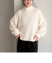 バスケットモールスタンドプルオーバーニット