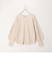 やわもち静電気防止Vコクーンプルオーバーニット