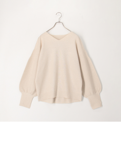 やわもち静電気防止Vコクーンプルオーバーニット