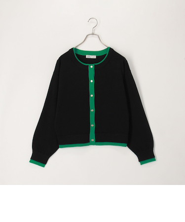 配色レイヤード風カーディガン