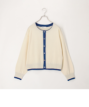 配色レイヤード風カーディガン