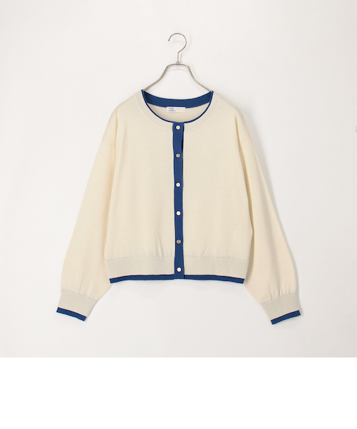 配色レイヤード風カーディガン