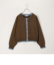 配色レイヤード風カーディガン