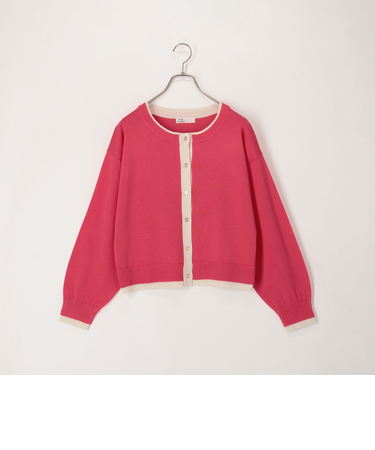 配色レイヤード風カーディガン