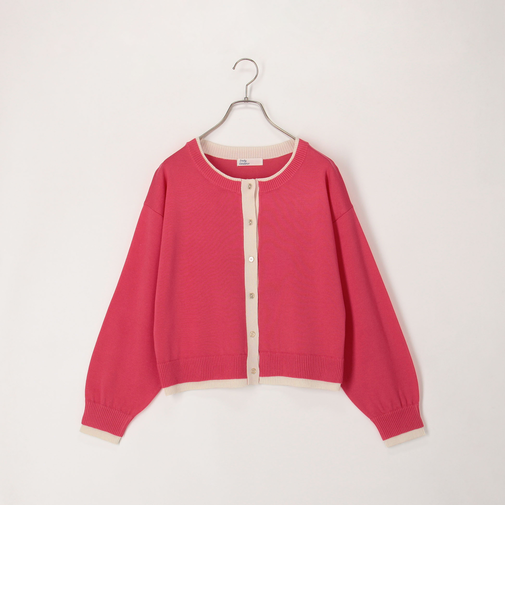 配色レイヤード風カーディガン