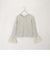 異素材フリル袖リブカットソー