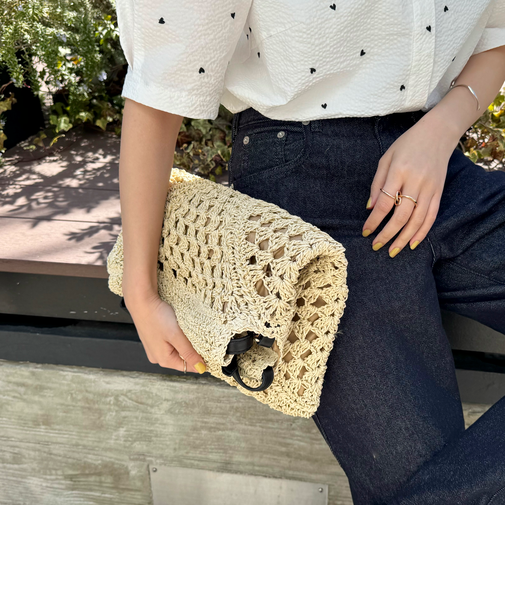 異素材ハンドルペーパートート＆ショルダーバッグ