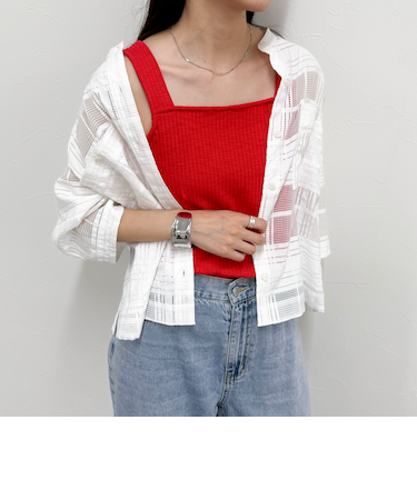 スラブテレコタンクトップ