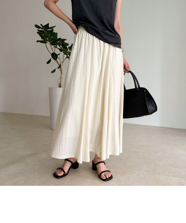 《セットアップ対応》タンブラー鹿の子フレアースカート