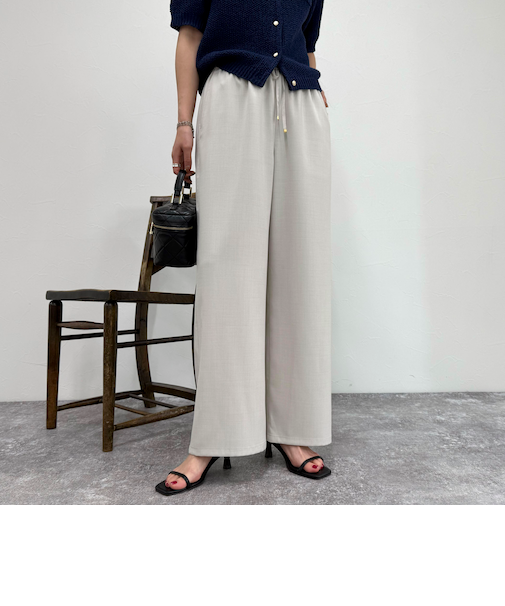 【低身長サイズ34有り】ドライポリイージーセミワイドパンツ