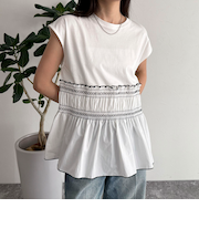 スモッキングフレンチプルオーバー