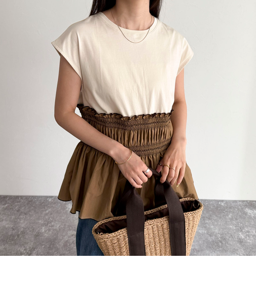 スモッキングフレンチプルオーバー