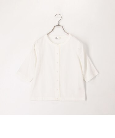 ドライタッチ天竺パール釦半袖カーディガン