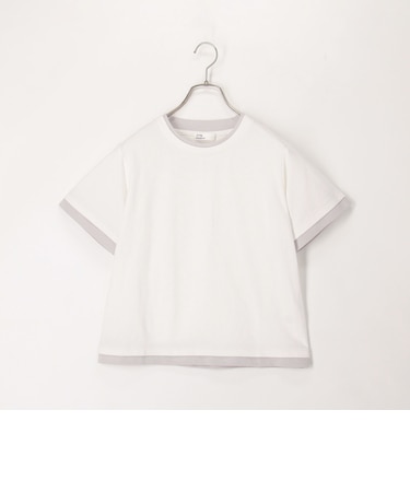 ドライタッチ天竺レイヤード風配色Tee