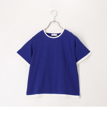 ドライタッチ天竺レイヤード風配色Tee