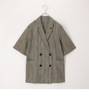 グレンチェック半袖ダブルジャケット