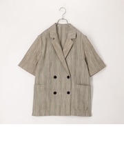 グレンチェック半袖ダブルジャケット