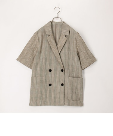 グレンチェック半袖ダブルジャケット