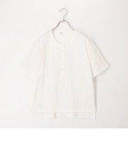 ドライタッチ天竺ヘンリーネックパール釦Tee
