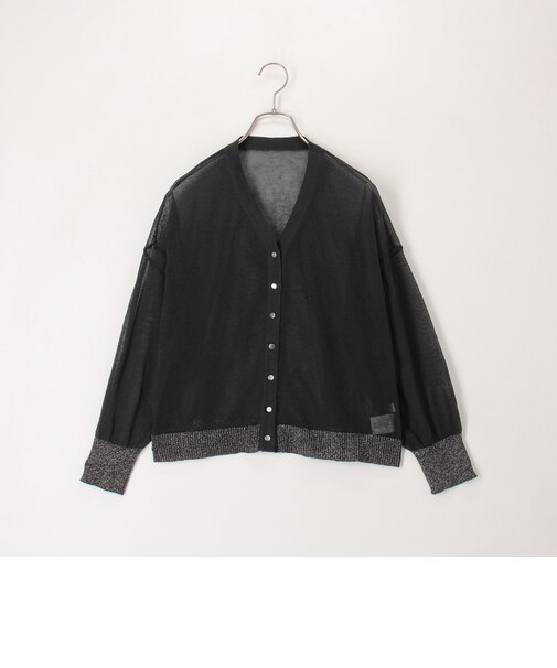 袖口ラメシアーＶネックカーディガン