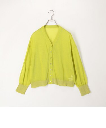 袖口ラメシアーＶネックカーディガン