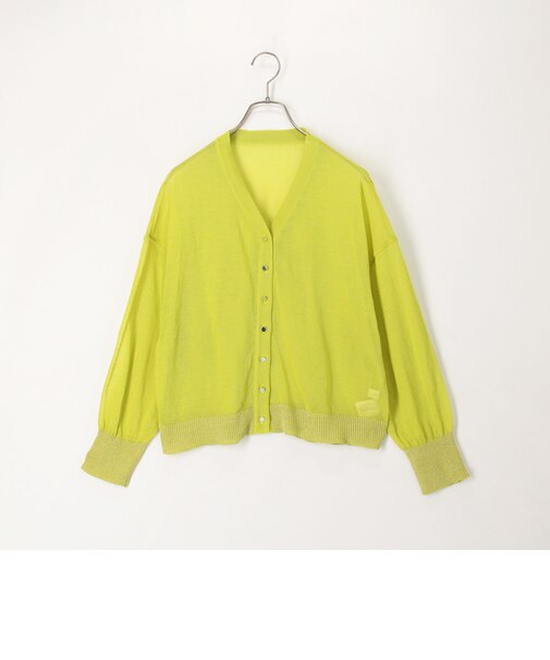 袖口ラメシアーＶネックカーディガン