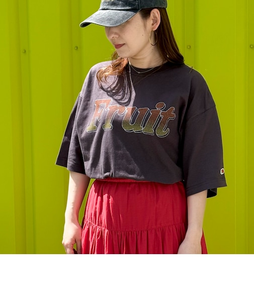 【FRUIT OF THE LOOM】19/-スラブ天竺FruitロゴＴ