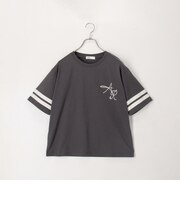刺繍ロゴ＆袖ラインTee
