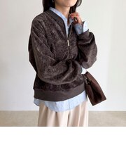 モールニットソーハーフジッププルオーバー