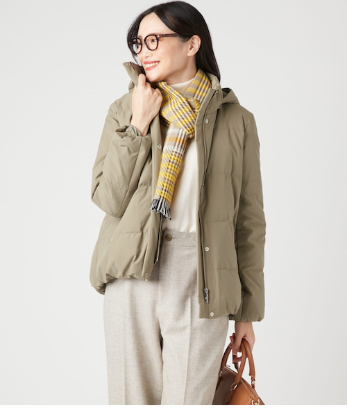 『MHL.』フーディーコート/インナーダウン取外し/ユニセックス/カーキ/Ⅱ MHL.』フーディーコート/インナーダウン取外し/ユニセックス