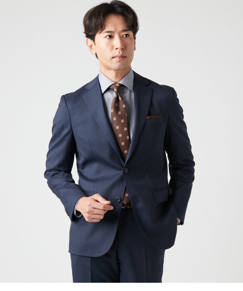 【美品】　ニューヨーカー　シングルスーツ　3ピース　ネイビー　AY4 美品】 ニューヨーカー シングルスーツ 3ピース ネイビー AY4 美